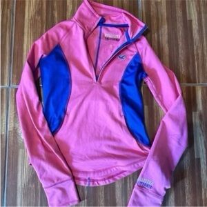 Hollister Quarter zip XS pink blue